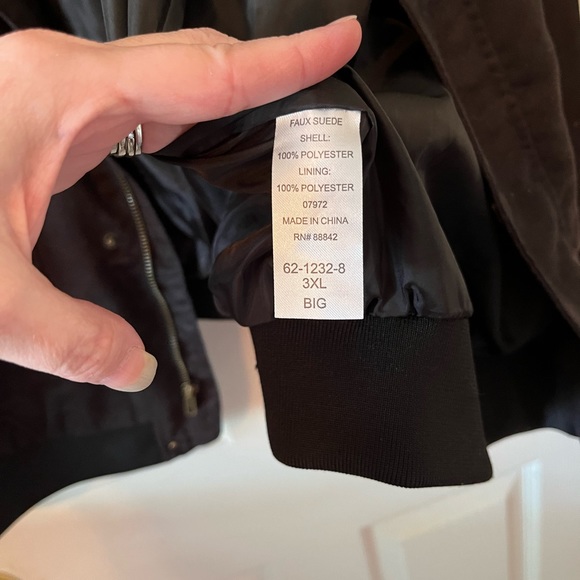 Kingsize MicroSuede Bomber Jacket 3XL Big - Picture 3 of 7